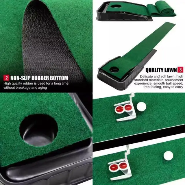 Alt view image 2 of 7 - Golf putting blanket Putter mat Outdoor indoor practice mat