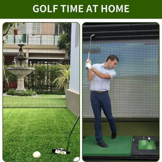 Alt view image 2 of 7 - Indoor Golf Net 3X3m Black Polyester Golf Ball Netting Socce