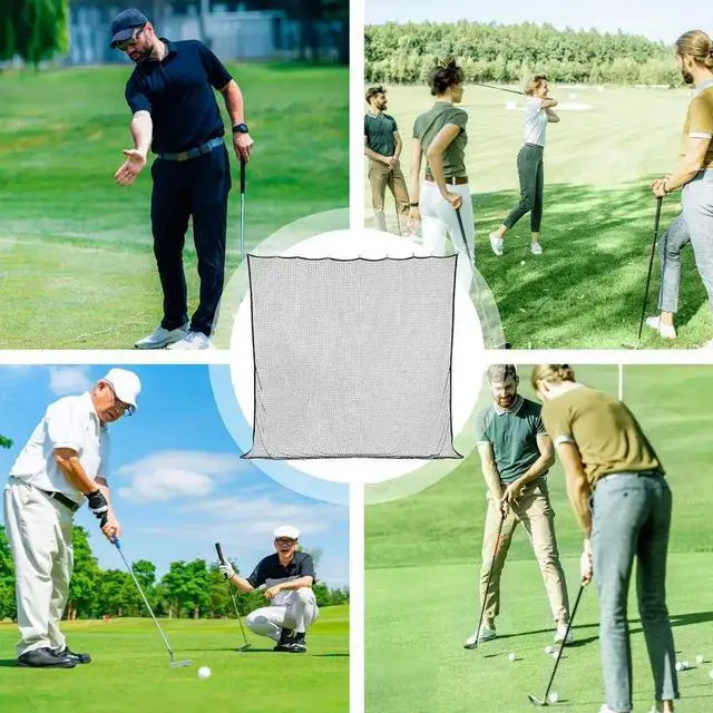 Alt view image 4 of 7 - Indoor Golf Net 3X3m Black Polyester Golf Ball Netting Socce