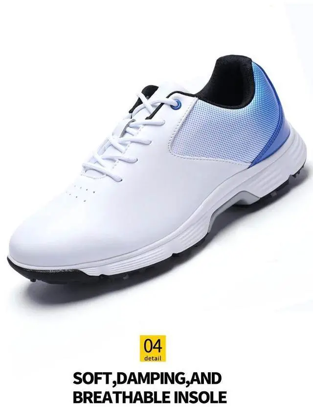 Alt view image 5 of 7 - Professional Spikes Golf Shoes Men Leather Waterproof Golf S