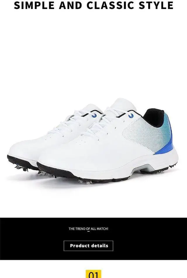 Alt view image 3 of 7 - Professional Spikes Golf Shoes Men Leather Waterproof Golf S