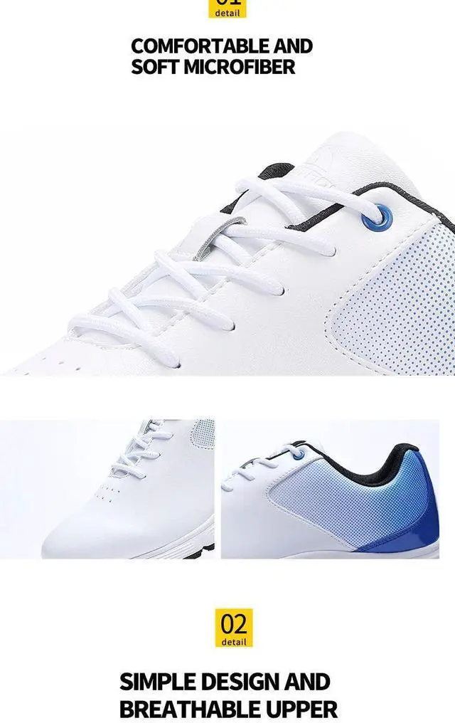 Alt view image 4 of 7 - Professional Spikes Golf Shoes Men Leather Waterproof Golf S