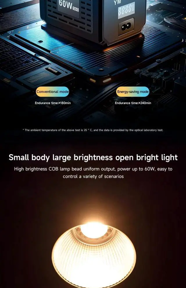 Alt view image 4 of 7 - MIAOTU Outdoor Portable Handheld Fill Light COB Photography