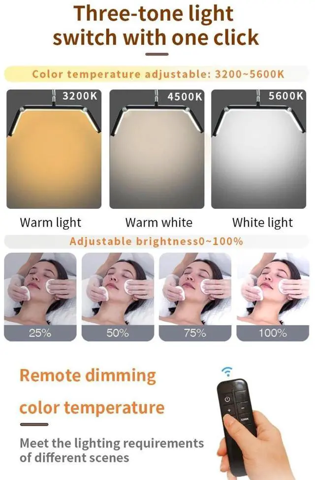 Alt view image 6 of 7 - Andoer HD-M18X 36W Foldable LED Video Light Beauty Floor Moo