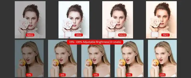 Alt view image 2 of 7 - KingMa LED Selfie Light 80 Power Rechargeable Clip Fill Vide