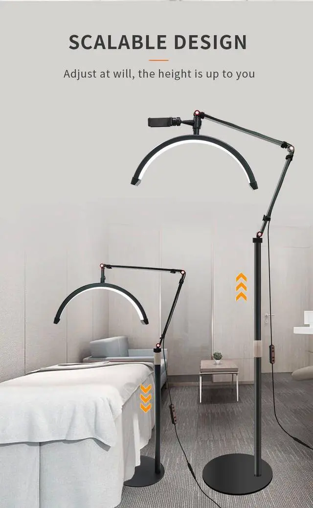 Alt view image 5 of 7 - 16 INCH LED Half Moon Lash Light Temperature 20W 3000K-6000K