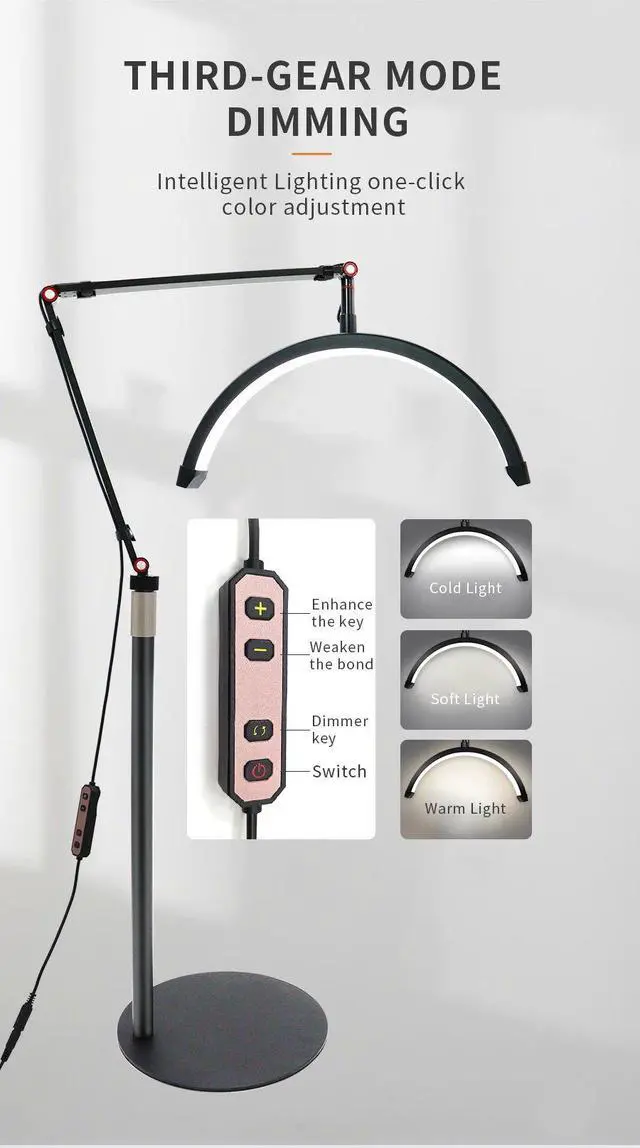 Alt view image 3 of 7 - 16 INCH LED Half Moon Lash Light Temperature 20W 3000K-6000K