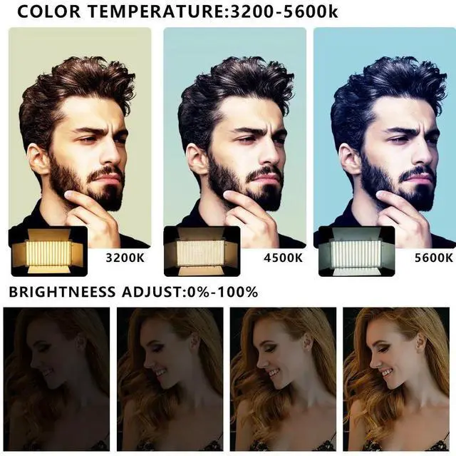 Alt view image 6 of 7 - Nagnahz U800+ LED Video Light Photo Studio Lamp Bi-Color 250