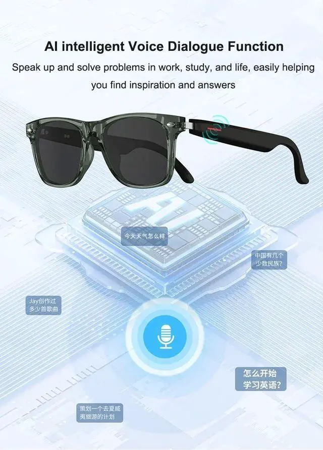 Alt view image 6 of 7 - Translator Glasses AI 144 Languages Bluetooth Translation Su