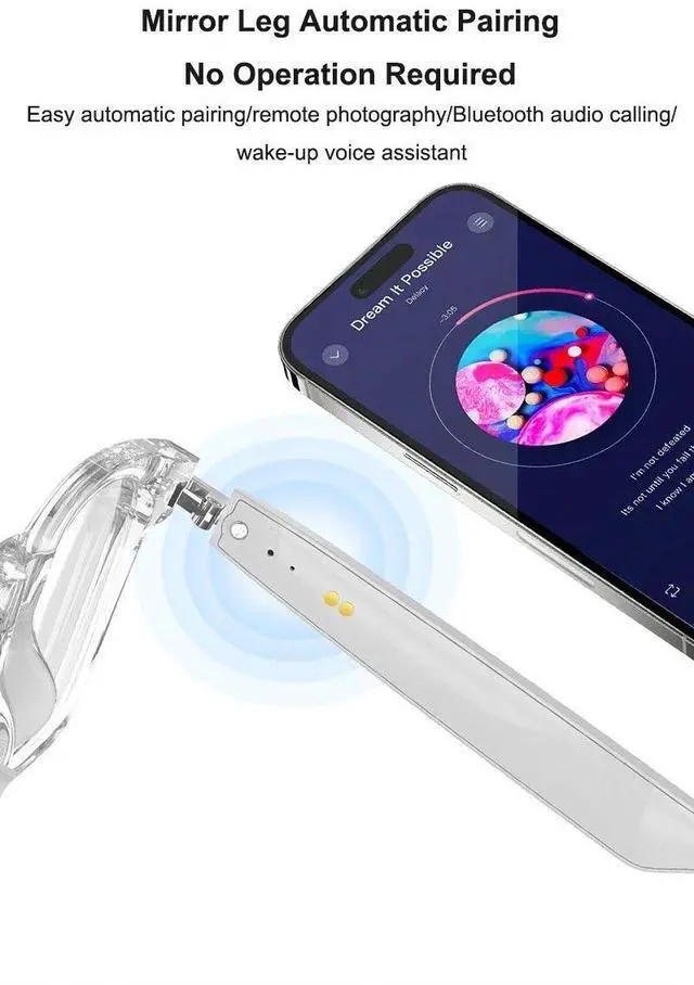 Alt view image 2 of 7 - Translator Glasses AI 144 Languages Bluetooth Translation Su