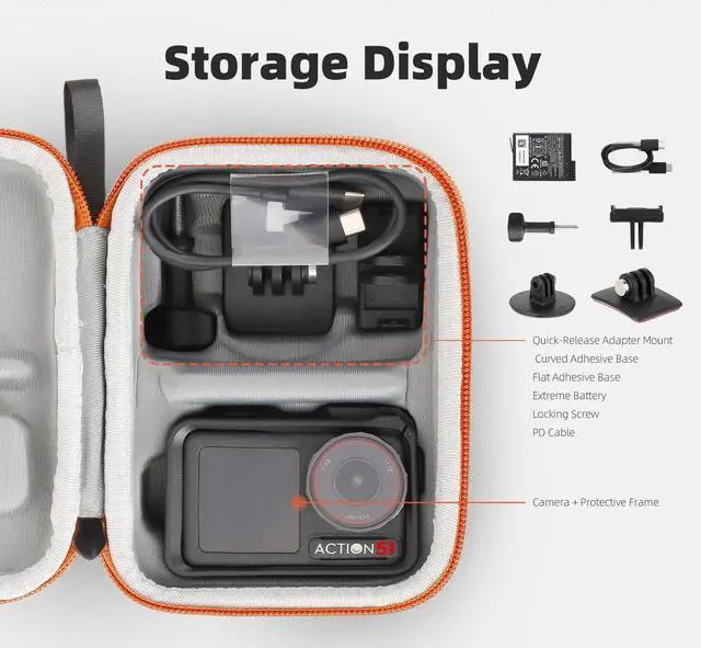 Alt view image 3 of 7 - Portable Storage Case for DJI Osmo Action 5 Pro/4/3 Travel B