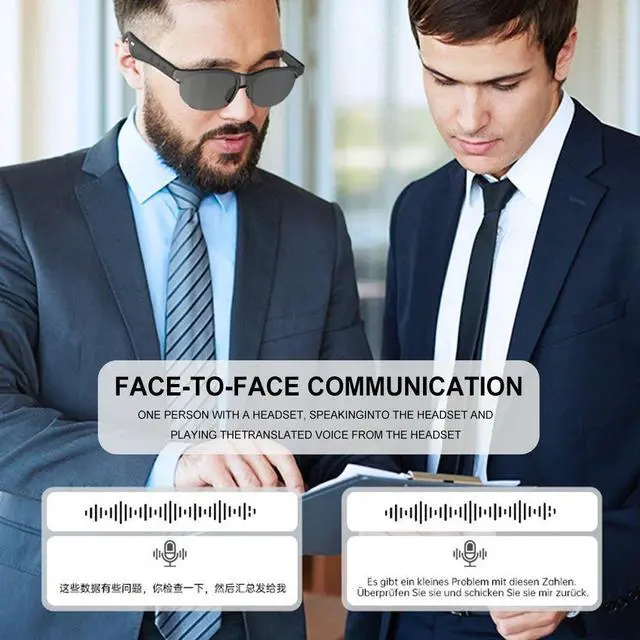 Alt view image 5 of 7 - AI Intelligent Translation Glasses Built-in Microphone Speak