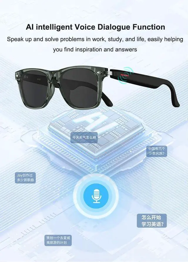 Alt view image 6 of 7 - Smart AI Translation Glasses 100+ Languages Real-time Transl