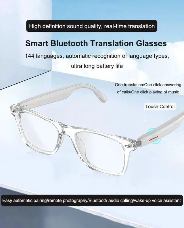 Main image of Smart AI Translation Glasses 100+ Languages Real-time Transl