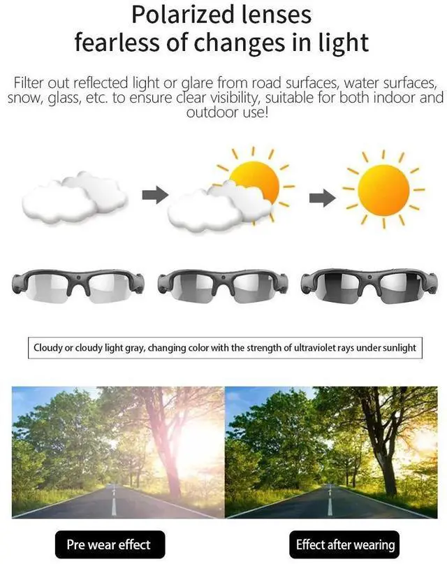 Alt view image 7 of 7 - WIFI 1080P HD Video Glasses, Outdoor Sports DV Camera, Smart