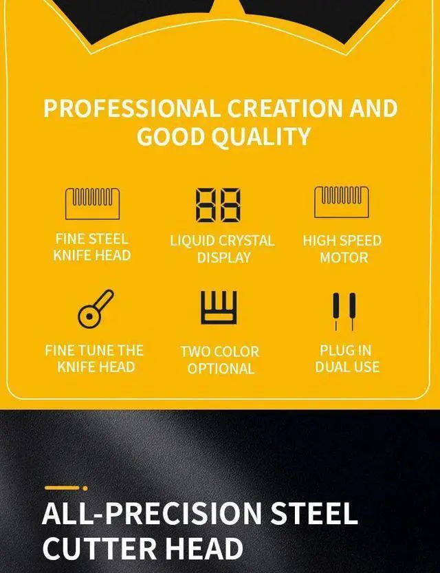 Alt view image 3 of 7 - Professional Dog Hair Clipper All Metal Rechargeable Pet Tri