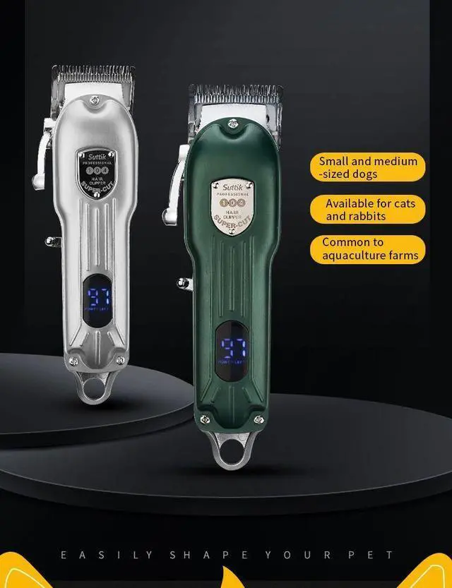 Alt view image 2 of 7 - Professional Dog Hair Clipper All Metal Rechargeable Pet Tri