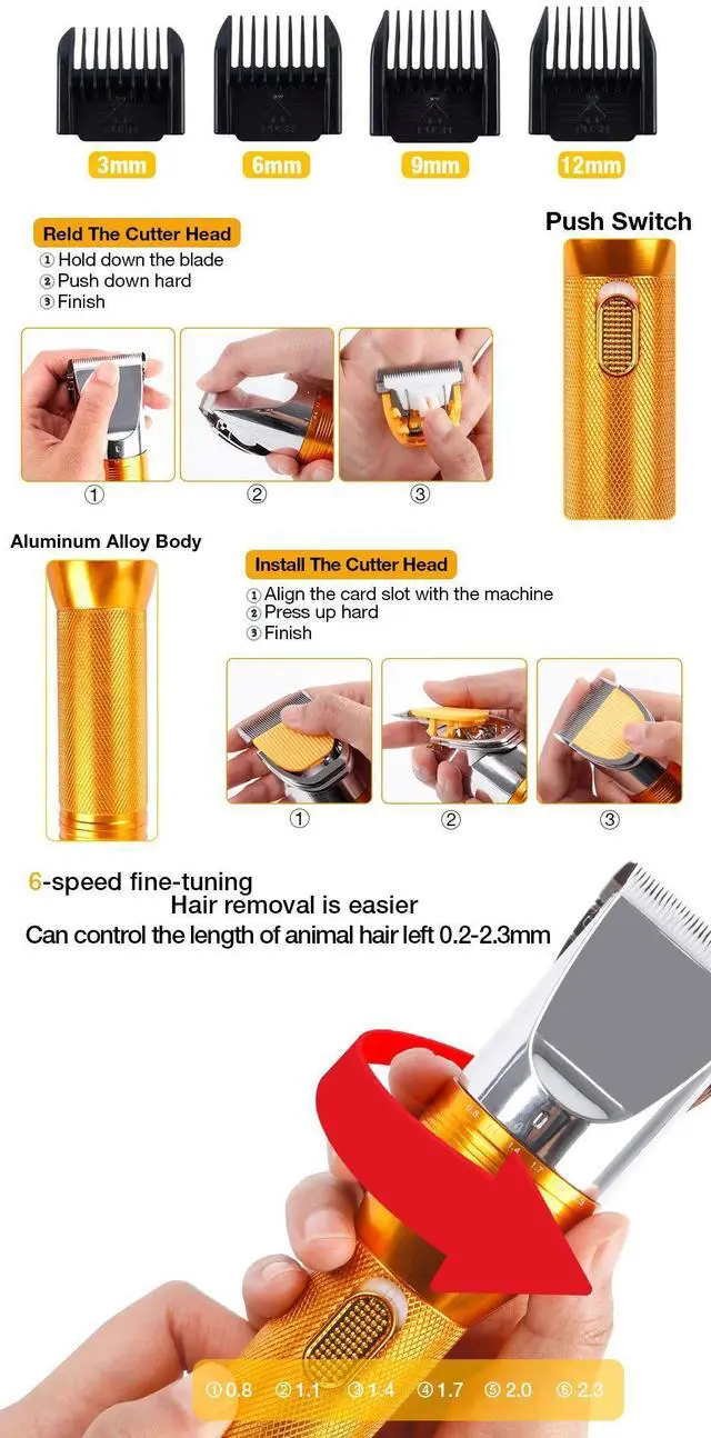 Alt view image 2 of 7 - 380W Cashmere Goat Shearer 12V Cordless Household Pet (Cat