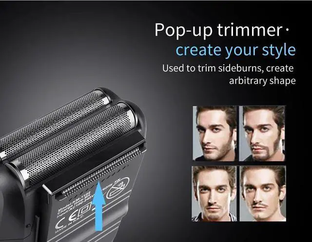 Alt view image 5 of 7 - Kemei Rechargeable Cordless Shaver for Men Twin Blade Recipr