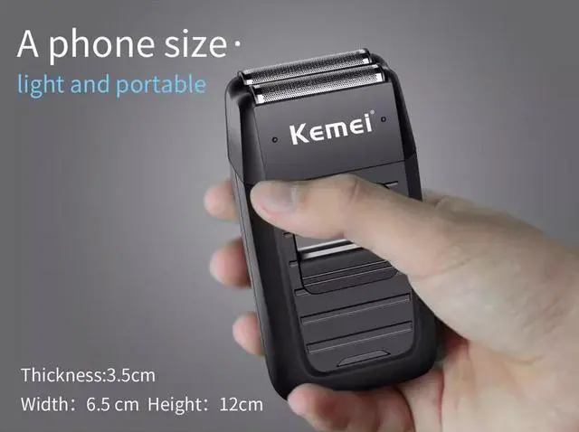 Alt view image 7 of 7 - Kemei Rechargeable Cordless Shaver for Men Twin Blade Recipr
