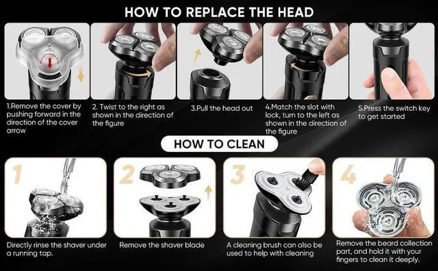 Alt view image 4 of 7 - Sejoy Shaver Barber for Men 5 in 1 Electric Razor Rechargeab