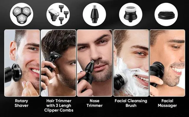 Alt view image 3 of 7 - Sejoy Shaver Barber for Men 5 in 1 Electric Razor Rechargeab