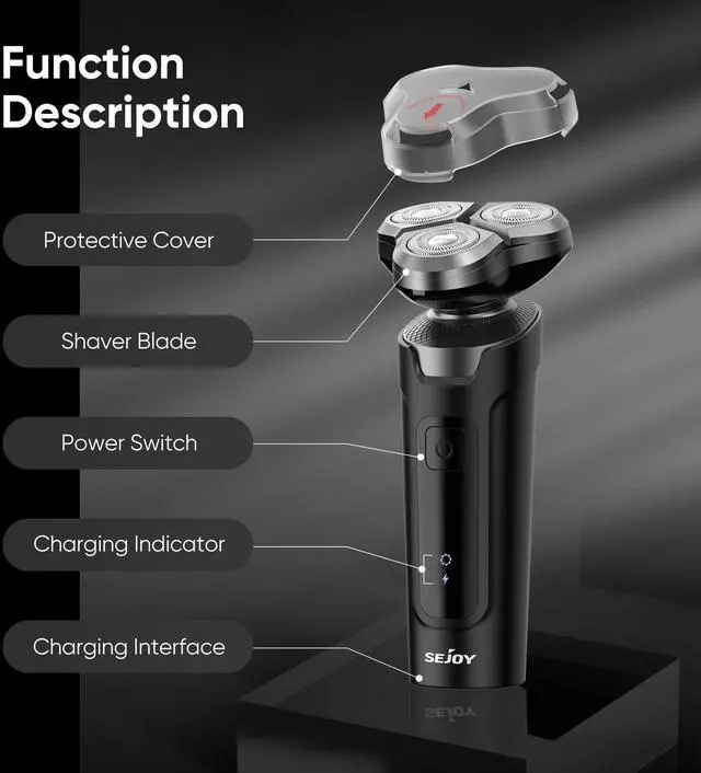 Alt view image 7 of 7 - Sejoy Shaver Barber for Men 5 in 1 Electric Razor Rechargeab