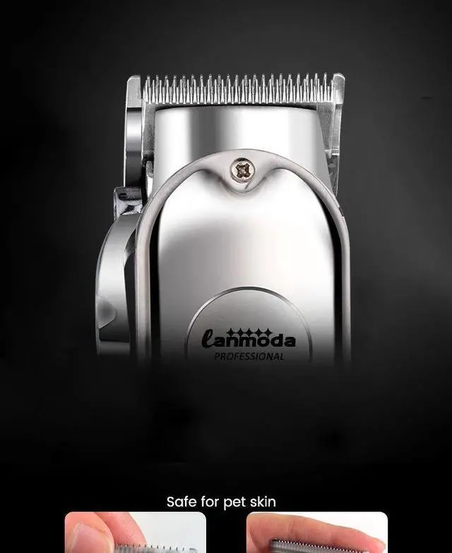 Alt view image 5 of 7 - Professional Dog Hair Clipper All Metal Rechargeable Pet Tri