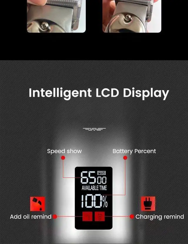 Alt view image 6 of 7 - Professional Dog Hair Clipper All Metal Rechargeable Pet Tri