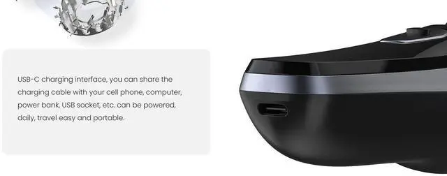 Alt view image 3 of 7 - SEJOY Rechargeable Wet & Dry Use Electric Shaver Pop-up Hair