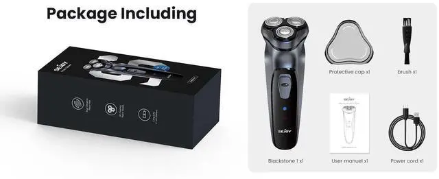 Alt view image 7 of 7 - SEJOY Rechargeable Wet & Dry Use Electric Shaver Pop-up Hair