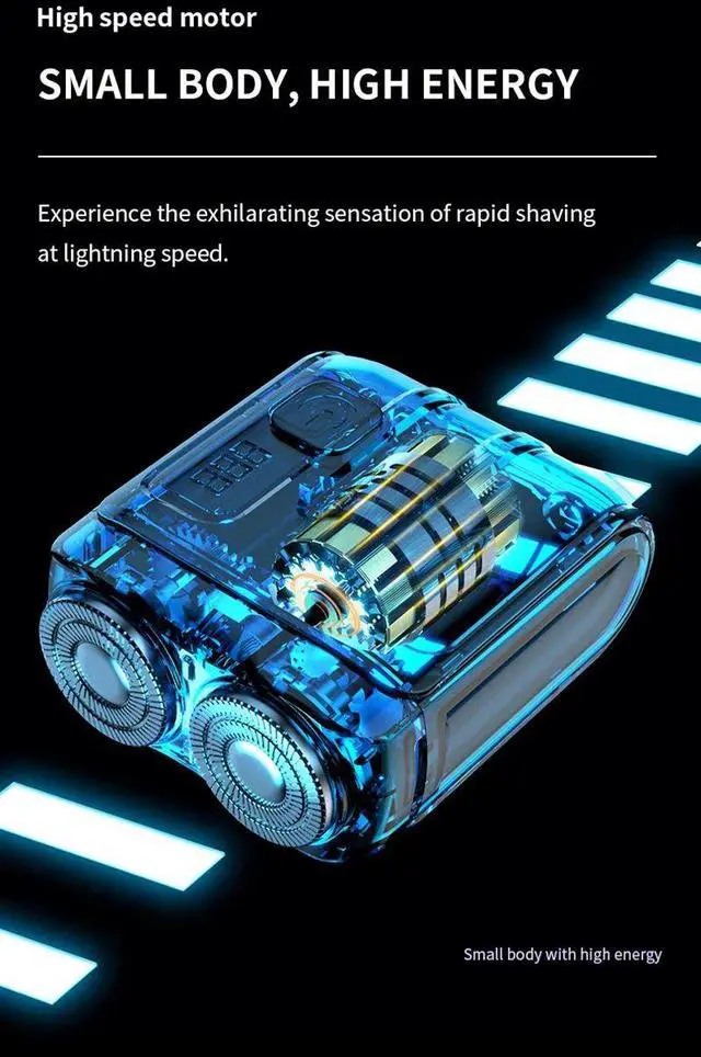 Alt view image 7 of 7 - Travel Electric Shaver For Men Double Floating Magnetic Blad