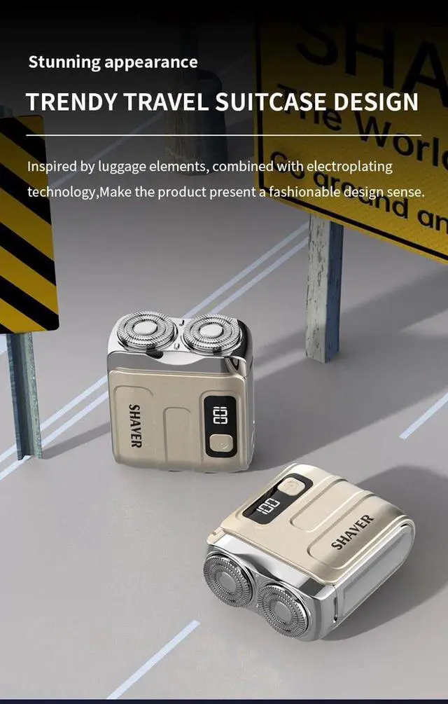 Alt view image 4 of 7 - Travel Electric Shaver For Men Double Floating Magnetic Blad