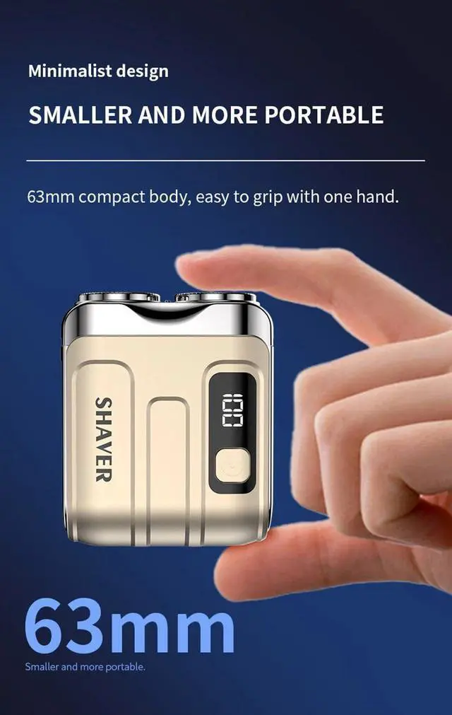 Alt view image 5 of 7 - Travel Electric Shaver For Men Double Floating Magnetic Blad