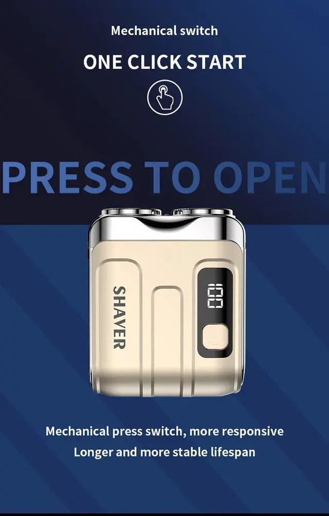 Alt view image 6 of 7 - Travel Electric Shaver For Men Double Floating Magnetic Blad