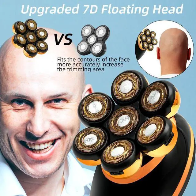 Alt view image 7 of 7 - Men 7D Floating Men Electric Shaver Wet Dry Beard Hair Trimm