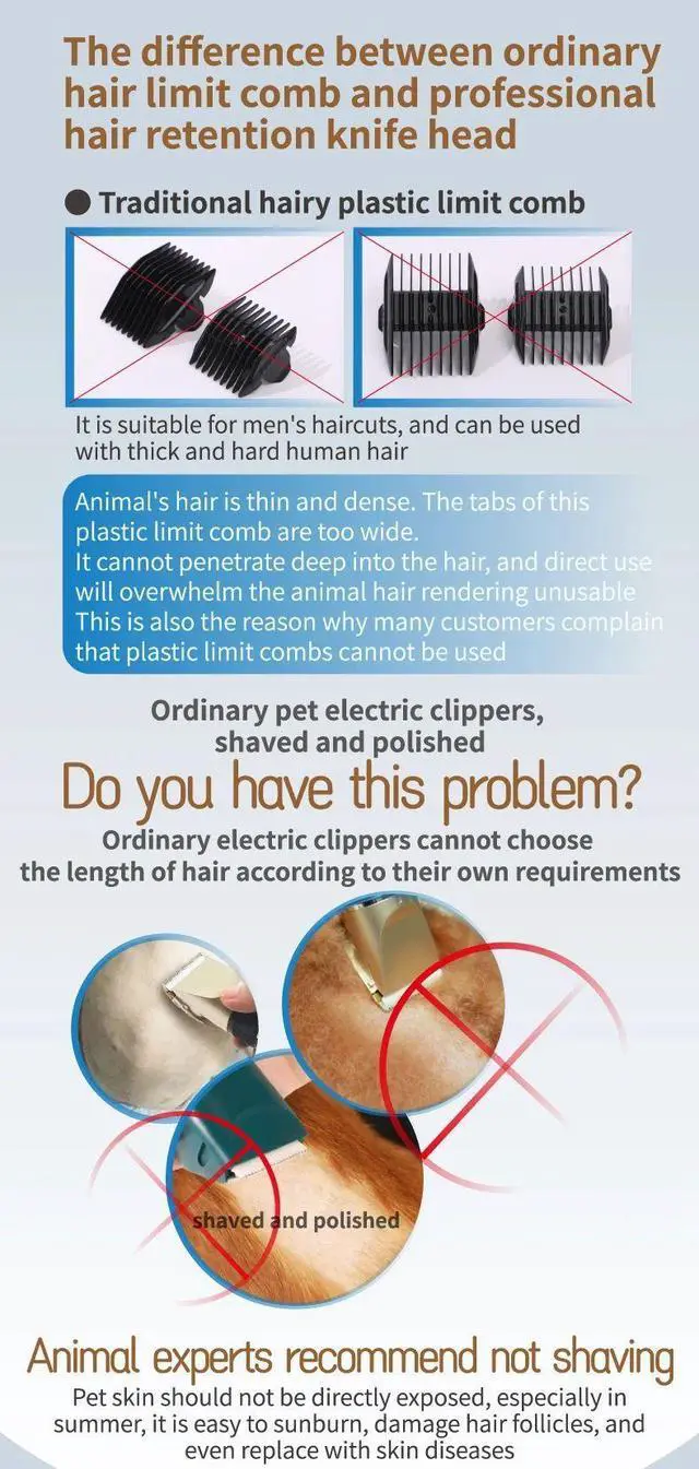 Alt view image 4 of 7 - Fenice Dog Hair Cutting Machine Clippers Grooming Pet Animal