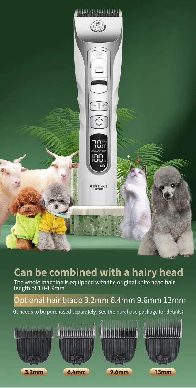 Alt view image 3 of 7 - Fenice Dog Hair Cutting Machine Clippers Grooming Pet Animal