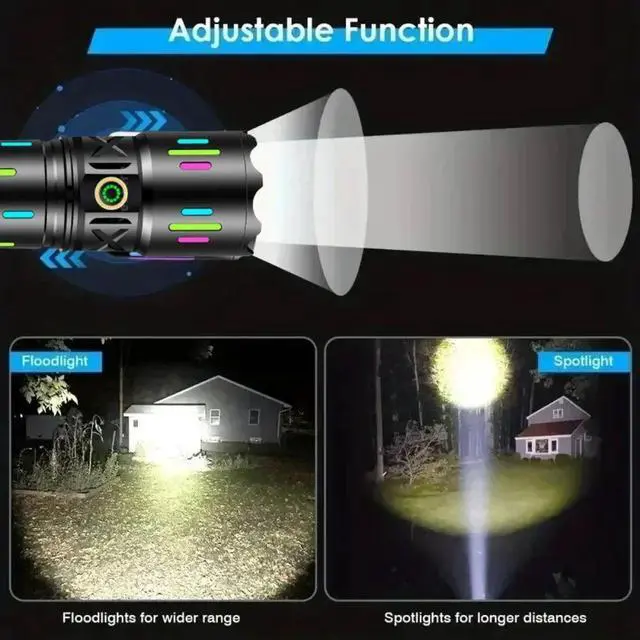Alt view image 2 of 7 - Newest High Power LED Flashlight White Laser Lamp Beads USB