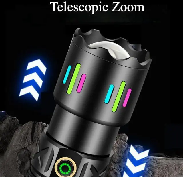 Alt view image 5 of 7 - Newest High Power LED Flashlight White Laser Lamp Beads USB