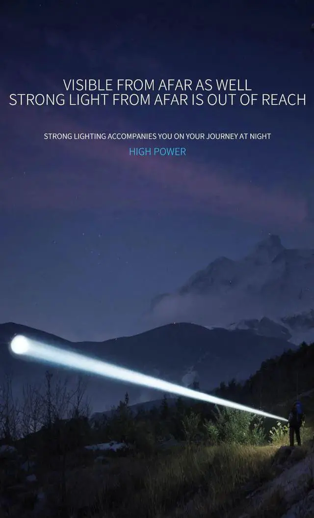 Alt view image 3 of 7 - Strong Flashlight Ultra Bright Laser Outdoor Tactical Zoom L