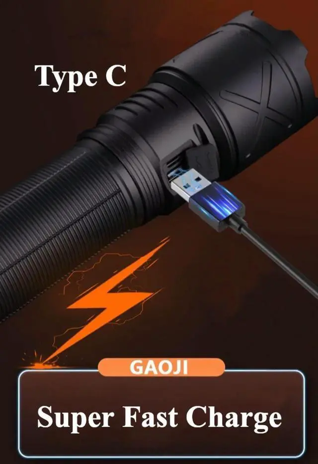 Alt view image 5 of 7 - 1200000LM Powerful White Laser LED Flashlight Zoom Torch wit