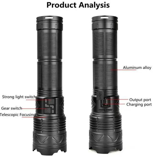 Alt view image 7 of 7 - 50000W White Laser LED Flashlight Super Bright Spotlight Lon