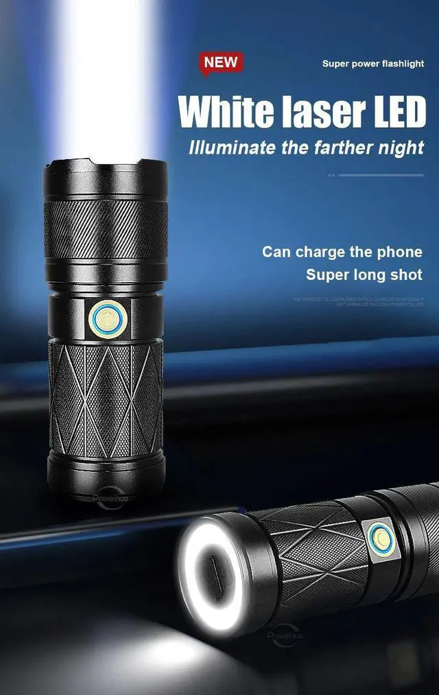 Alt view image 6 of 7 - Super Powerful white laser LED Flashlight Built-in 3*18650 T