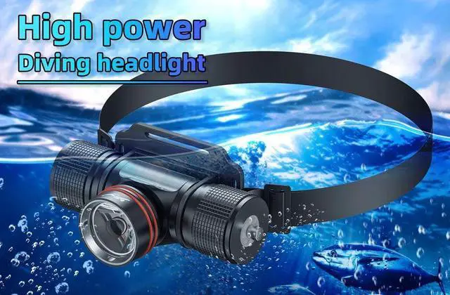 Alt view image 2 of 7 - IPX8 Waterproof Headlight LED Powerful Scuba Diving Headlamp