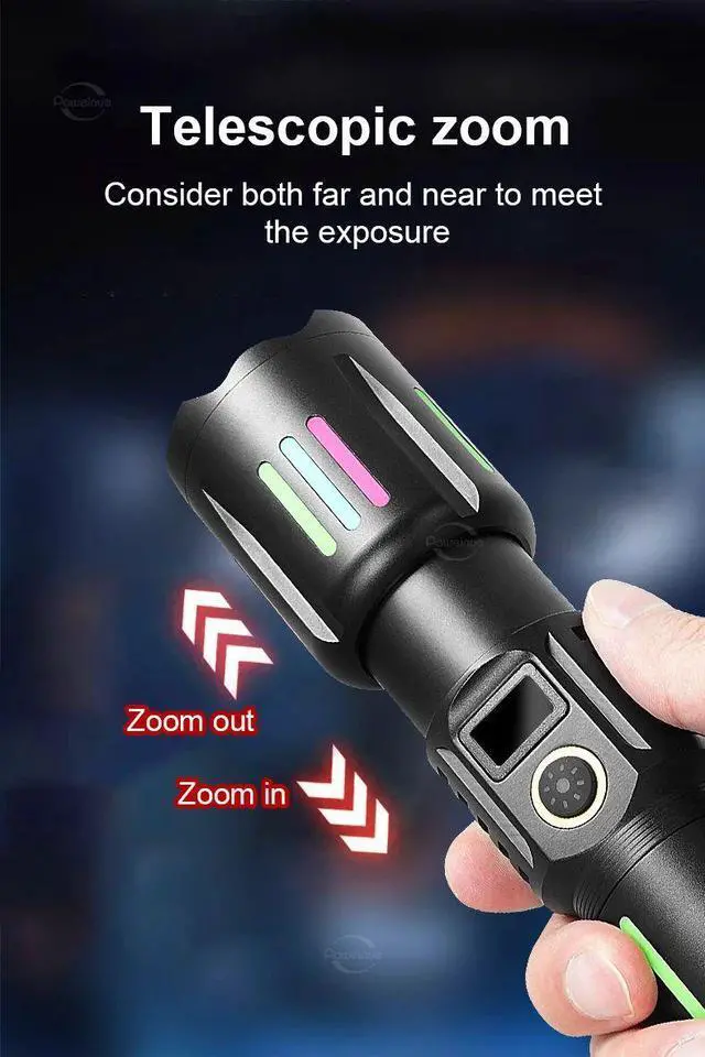 Alt view image 6 of 7 - 800W High Power White Laser Flashlight with Luminous Strips