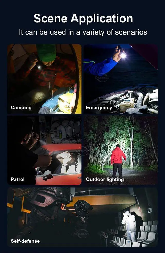 Alt view image 4 of 7 - 800W High Power White Laser Flashlight with Luminous Strips