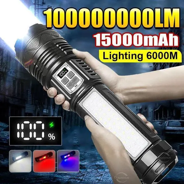 Alt view image 2 of 7 - 1000000LM Most Powerful LED Flashlight Rechargeable Type-c F