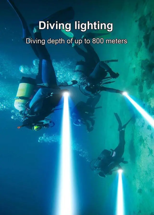 Alt view image 3 of 7 - 9000LM Upgrade XHP160 Diving Flashlight Powerful Profession