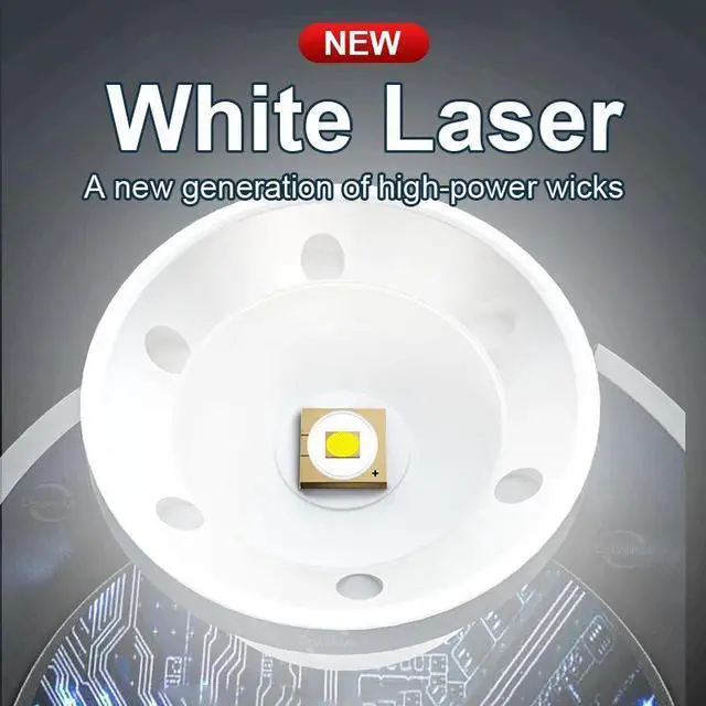Alt view image 6 of 7 - New 12000mAh White Laser Flashlights 1000000LM Ultra Powerfu